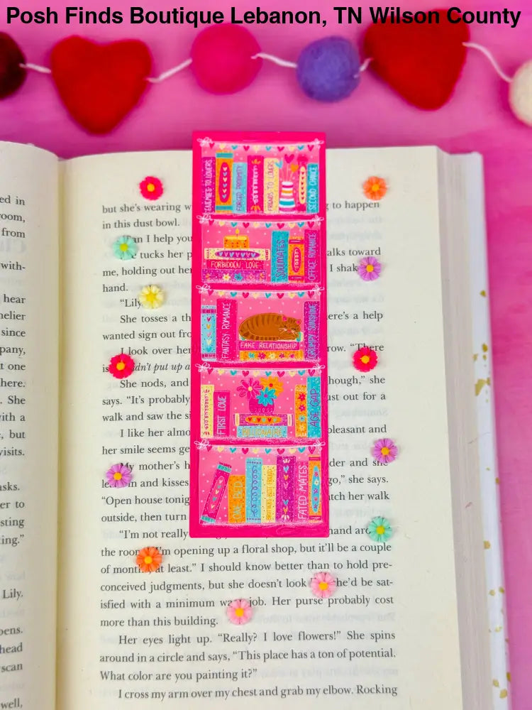 Romance Tropes Bookshelf Bookmark: Laminated - Posh Finds