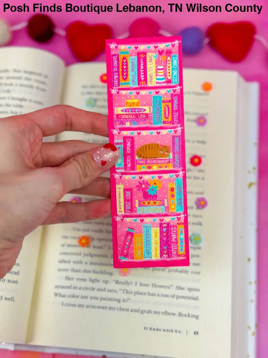 Romance Tropes Bookshelf Bookmark: Laminated - Posh Finds
