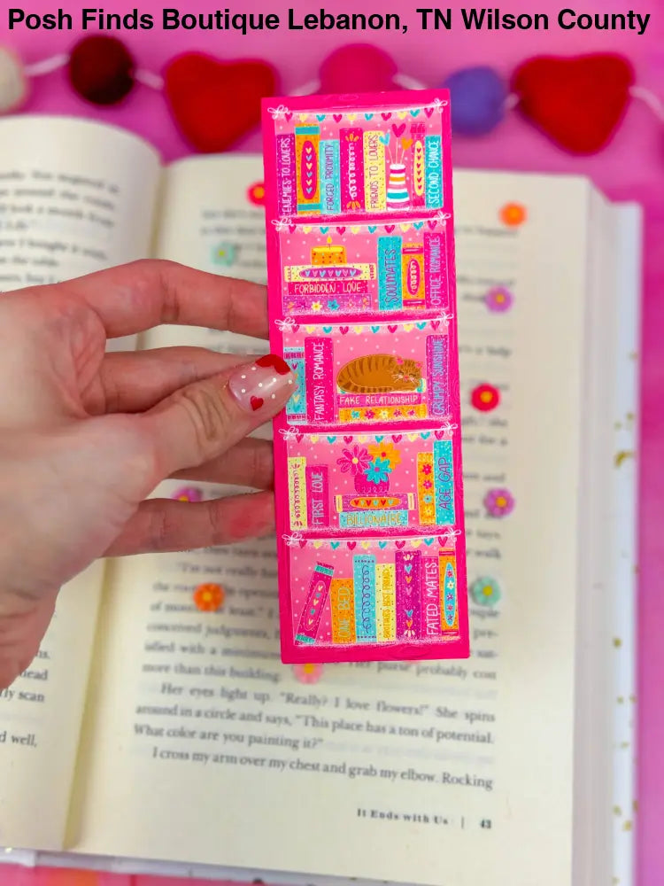 Romance Tropes Bookshelf Bookmark: Laminated - Posh Finds