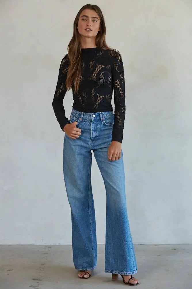 S1228 | Knit Seamless Jacquard Mock Neck Long Sleeve Top: Ash Mauve / ML