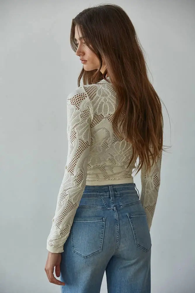 S1228 | Knit Seamless Jacquard Mock Neck Long Sleeve Top: Merlot / ML