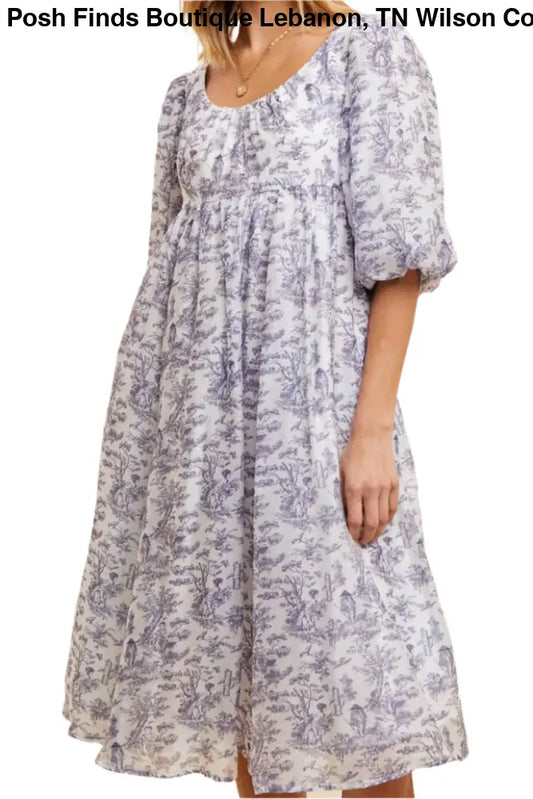 SCOOP NECK TOILE MIDI DRESS: MIDNIGHT NAVY - Posh Finds