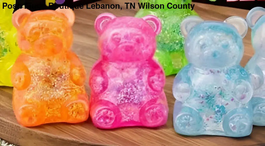 Small Glitter Bear Squish - toys