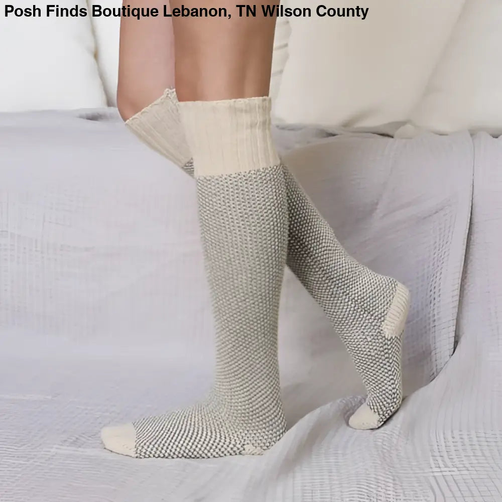Soft Open Work Knit Lounge Socks: Pink - Posh Finds