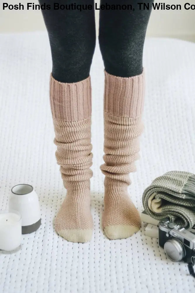 Soft Open Work Knit Lounge Socks: Pink - Posh Finds