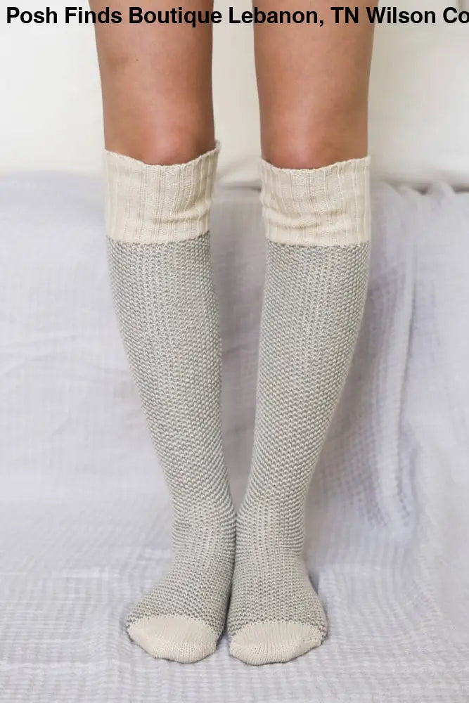 Soft Open Work Knit Lounge Socks: Pink - Posh Finds