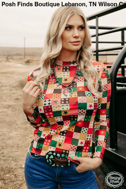 Stars Of Christmas Mesh Top - Posh Finds