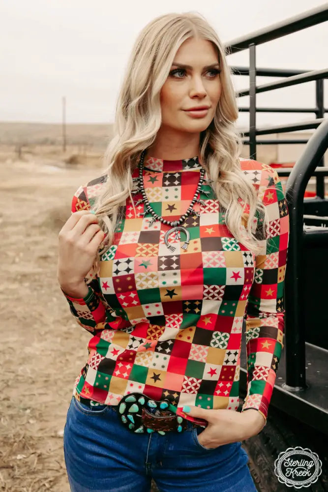 Stars Of Christmas Mesh Top - Posh Finds