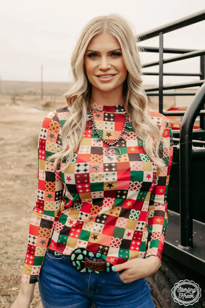 Stars Of Christmas Mesh Top - Posh Finds