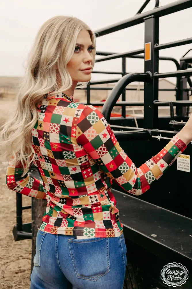 Stars Of Christmas Mesh Top - Posh Finds