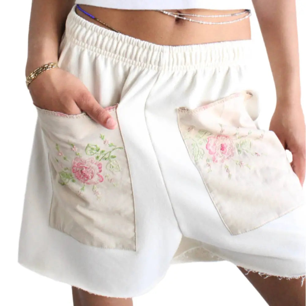 Sweat Short with Embroidered Front Pocket - Posh Finds