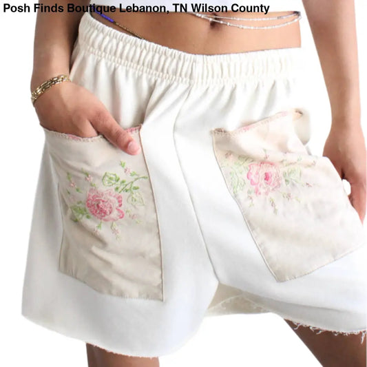 Sweat Short with Embroidered Front Pocket - Posh Finds