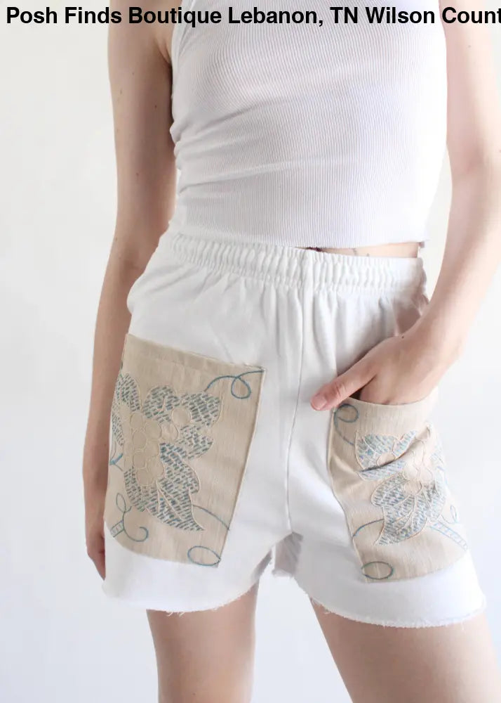 Sweat Short with Embroidered Front Pocket - Posh Finds