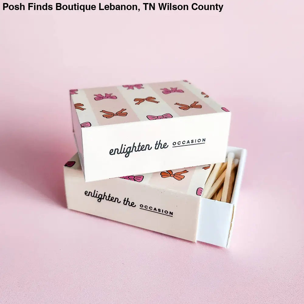 Sweet Bows Matchbox with Colorful Matchsticks - Posh Finds