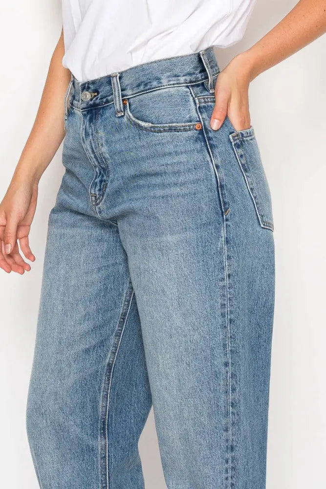 TAPERED MID RISE WIDE BAGGY JEANS: 5 (26) - Posh Finds