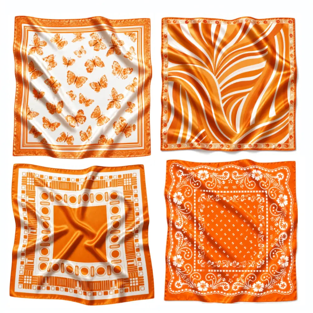 32’’ Bright Orange & White Gameday Bandana Scarf (4 PRINTS): TENN BANDANA 32”