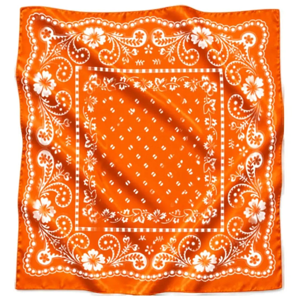 32’’ Bright Orange & White Gameday Bandana Scarf (4 PRINTS): TENN BANDANA 32”