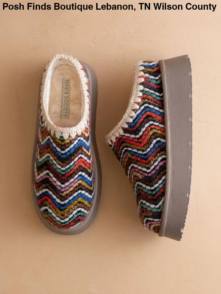 The Brandi Multi Platform Cozy Mule Slipper: MULTI - Posh Finds