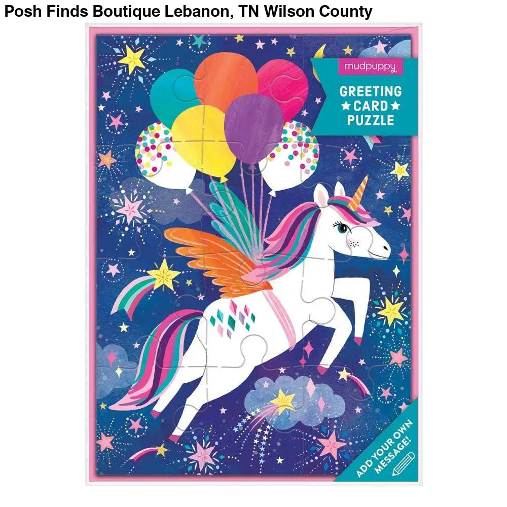 Unicorn Party Greeting Card Puzzle