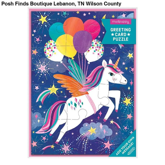 Unicorn Party Greeting Card Puzzle