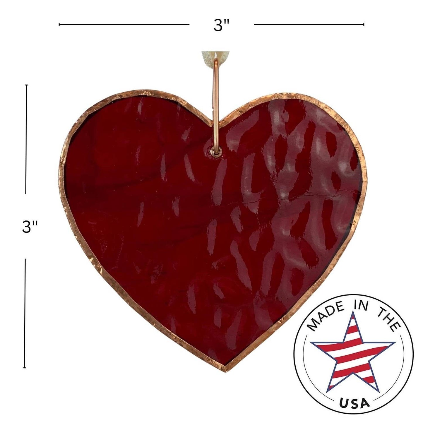 When A Cardinal Sings Memorial Stained Red Glass Heart - Gifts