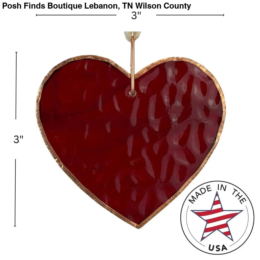 When A Cardinal Sings Memorial Stained Red Glass Heart - Gifts