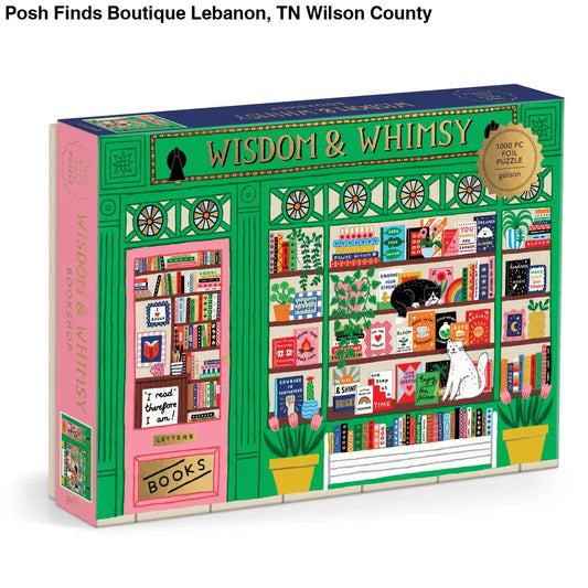 Wisdom & Whimsy Bookshop 1000 Piece Foil Puzzle