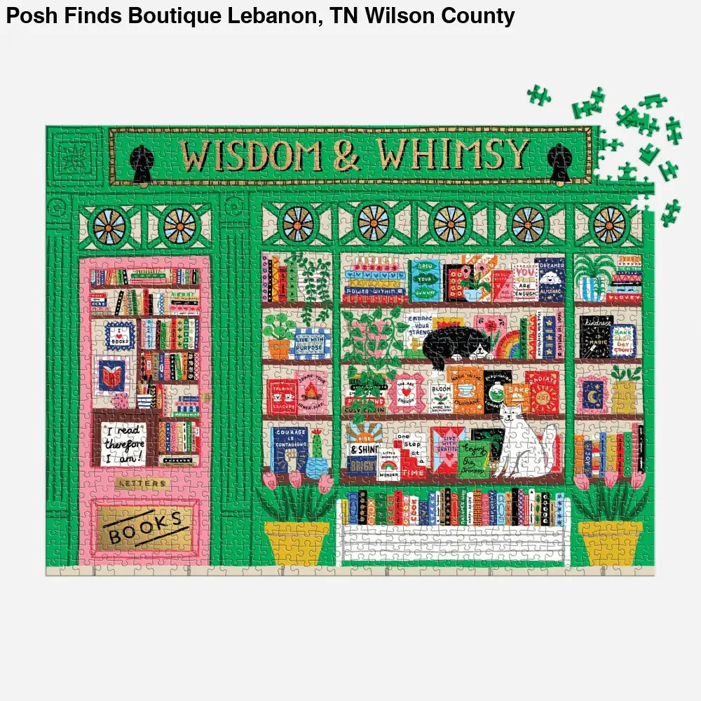 Wisdom & Whimsy Bookshop 1000 Piece Foil Puzzle