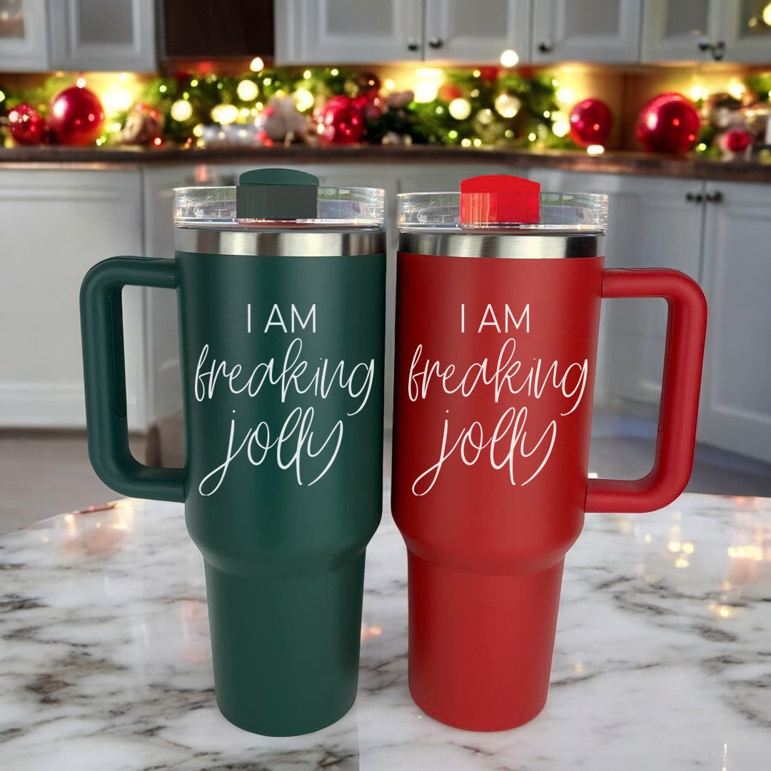 I Am Freaking Jolly Tumbler in Red