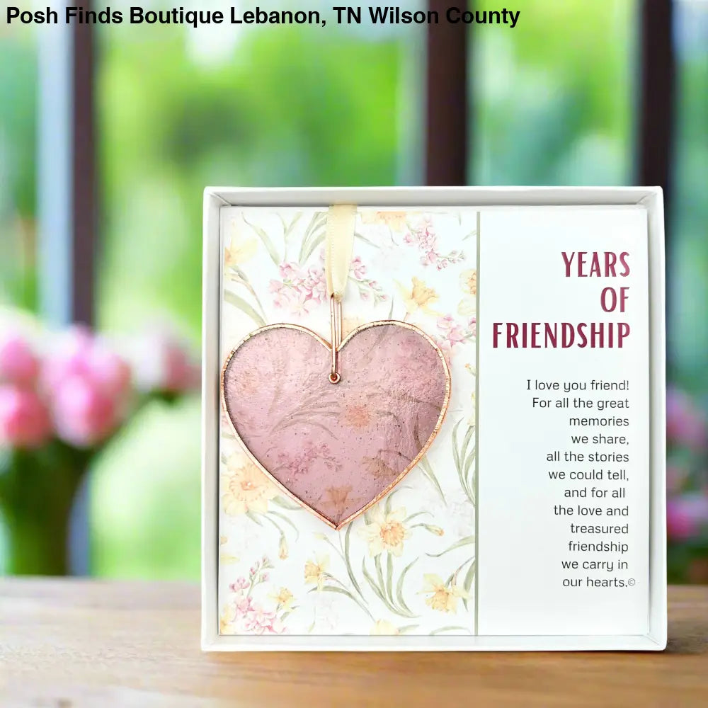 Years of Friendship: Handmade Stained Glass Heart Gift - Gifts