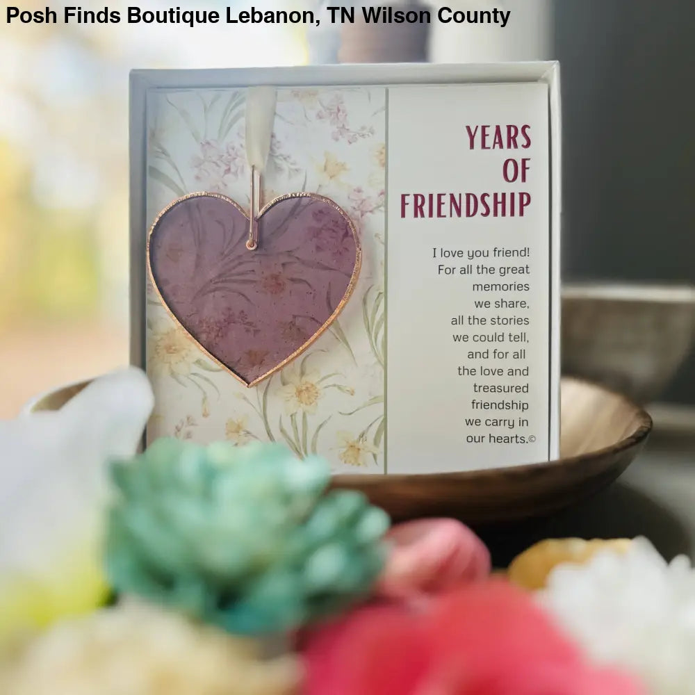 Years of Friendship: Handmade Stained Glass Heart Gift - Gifts