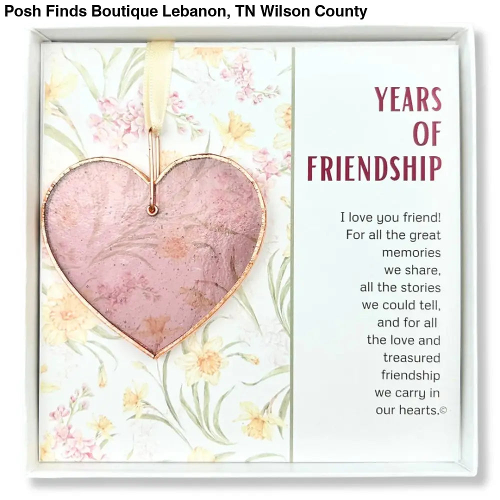 Years of Friendship: Handmade Stained Glass Heart Gift - Gifts
