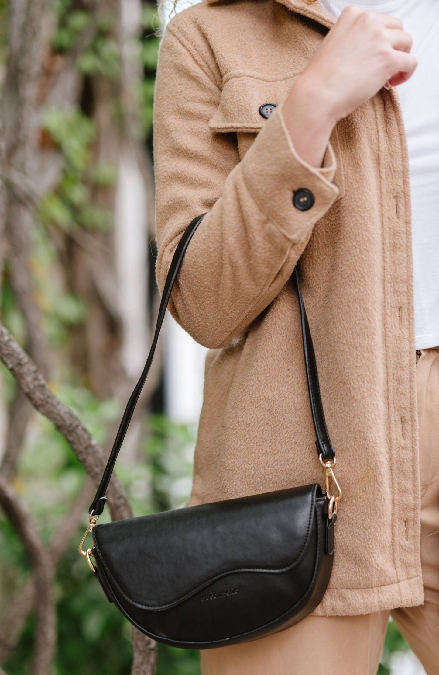 Ellis Convertible Crossbody in Black Camel or Taupe